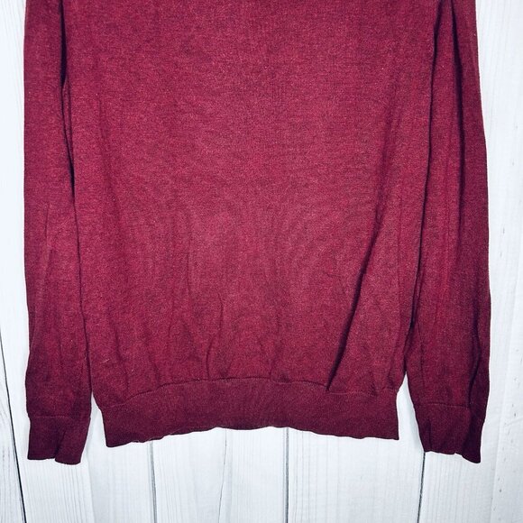 Vineyard Vines Mens 1/4 Zip Long Sleeve Mock Neck Pullover Sweater Burgundy Sz M - Picture 7 of 7
